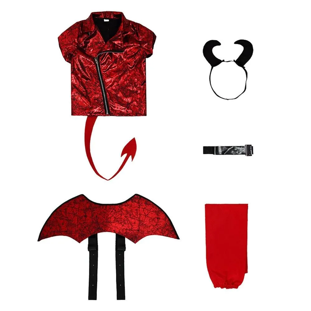 Kid's Punk Style Little Devil Costume Halloween Stage Cosplay