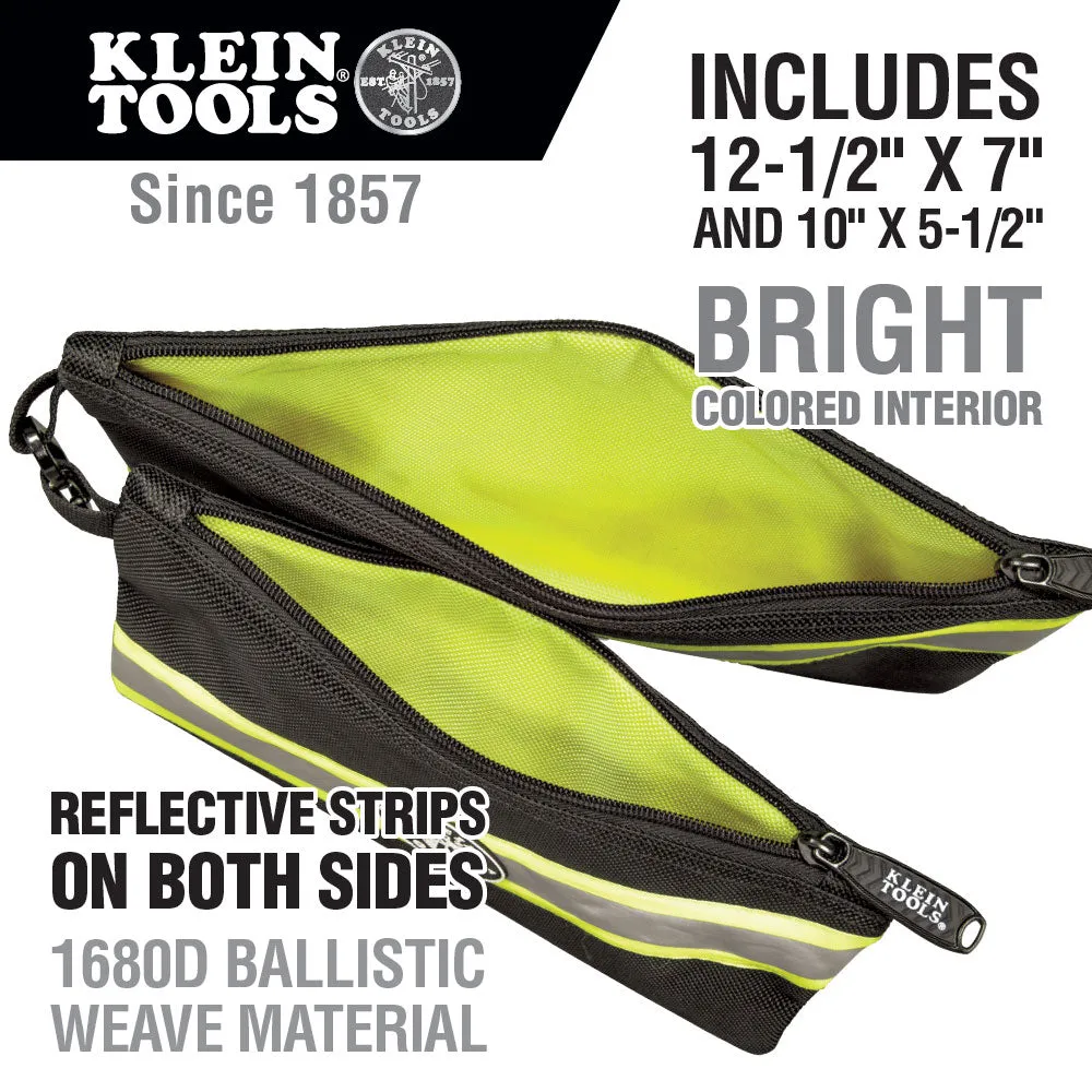 Klein 55599 High Visibility Zipper Bags, 2-Pack