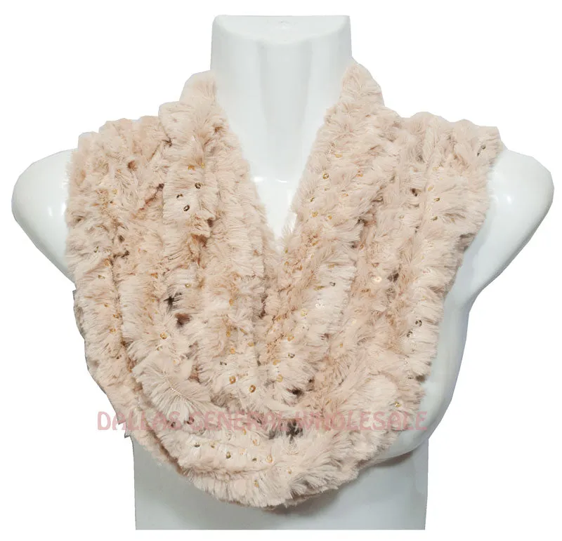 Ladies Winter Faux Fur Fashion Infinity Circle Scarf Wholesale