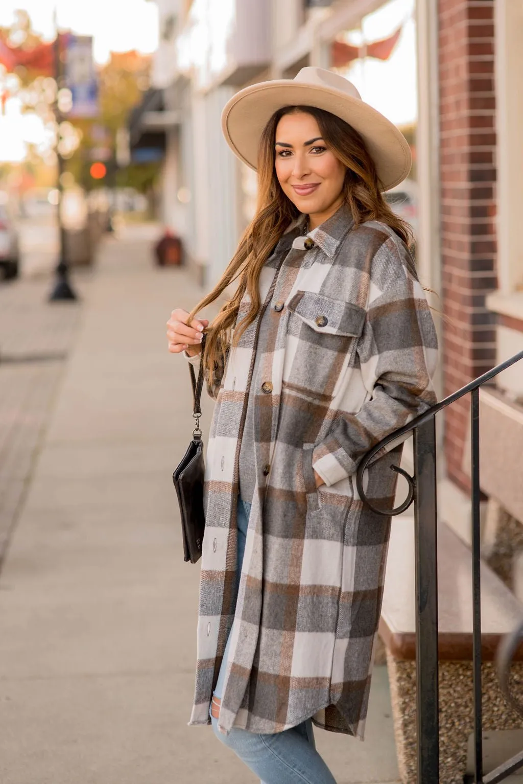 Large Plaid Tunic Shacket