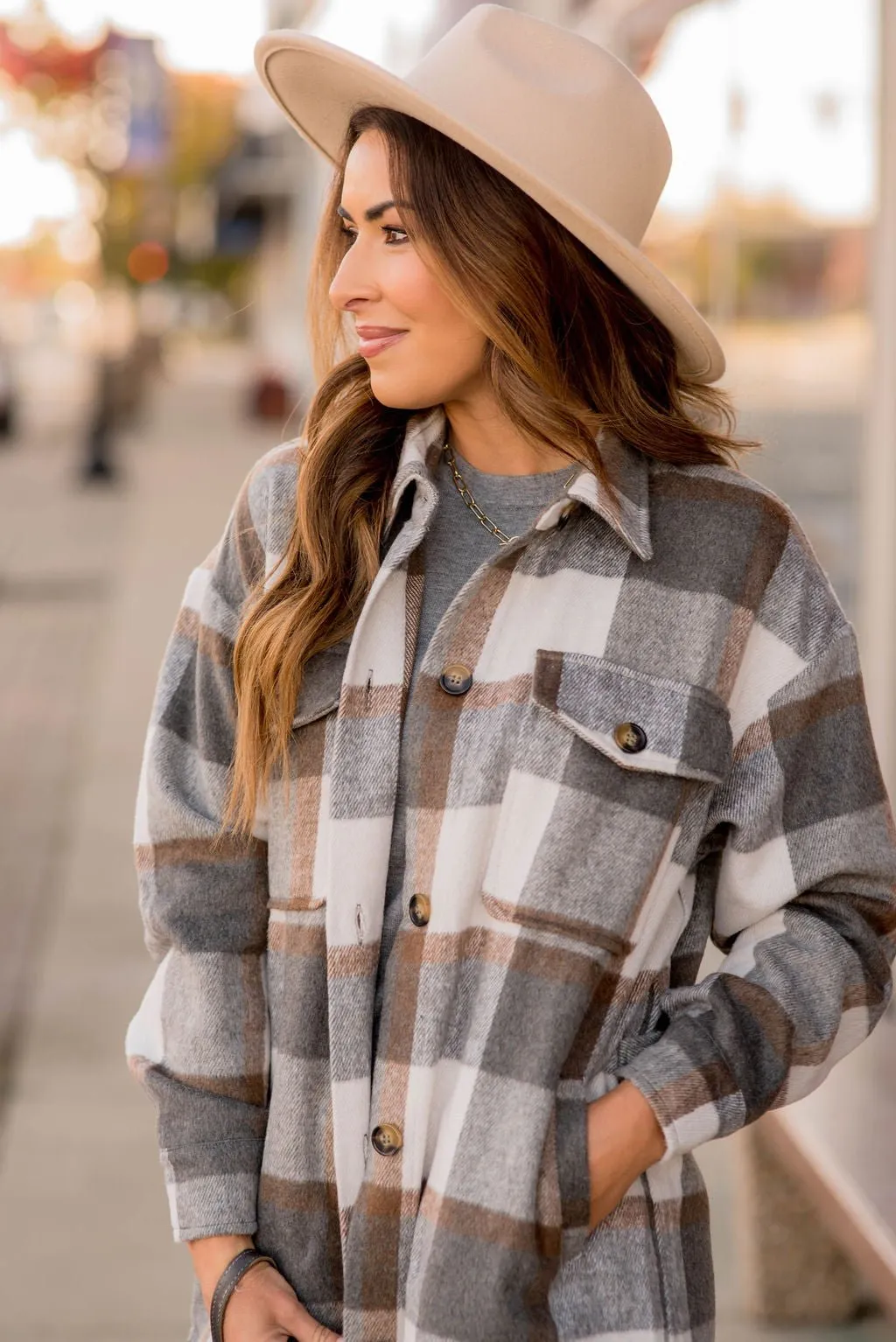 Large Plaid Tunic Shacket