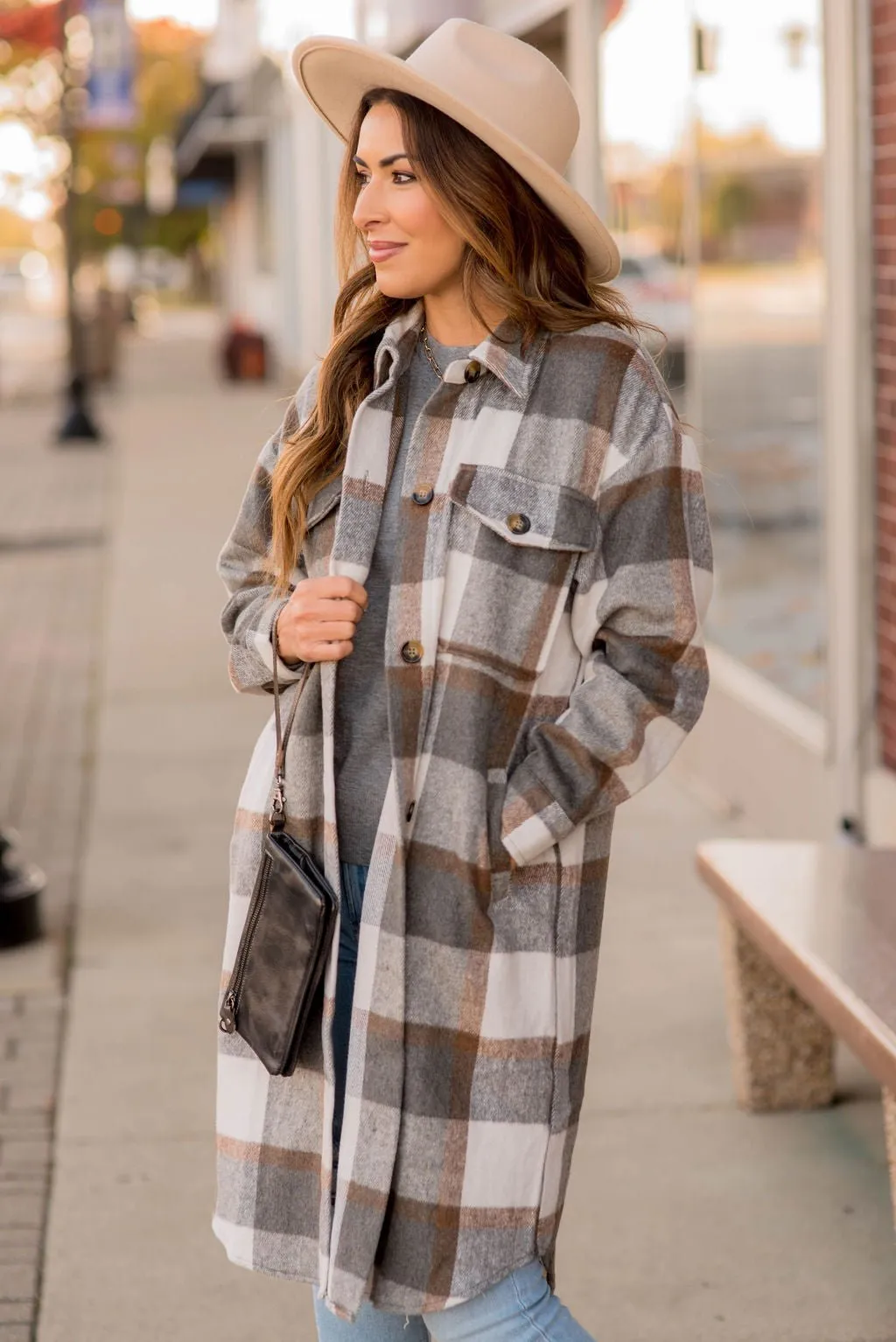 Large Plaid Tunic Shacket