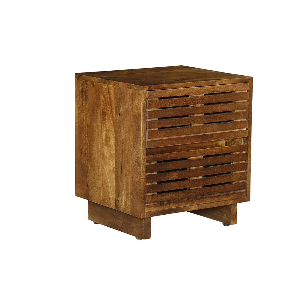 Leo Solid Wood Modern 2 Drawer Bedside Table