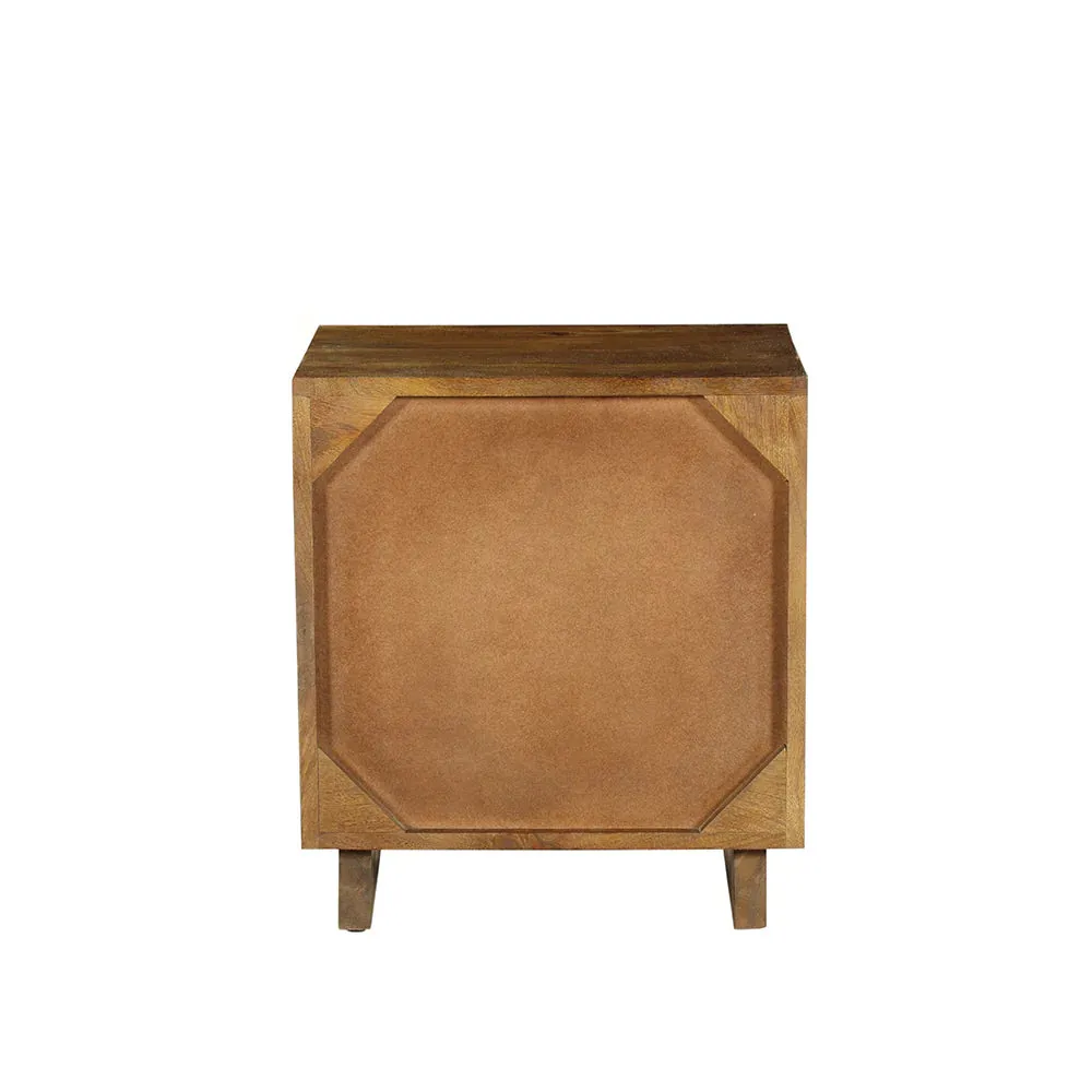 Leo Solid Wood Modern 2 Drawer Bedside Table