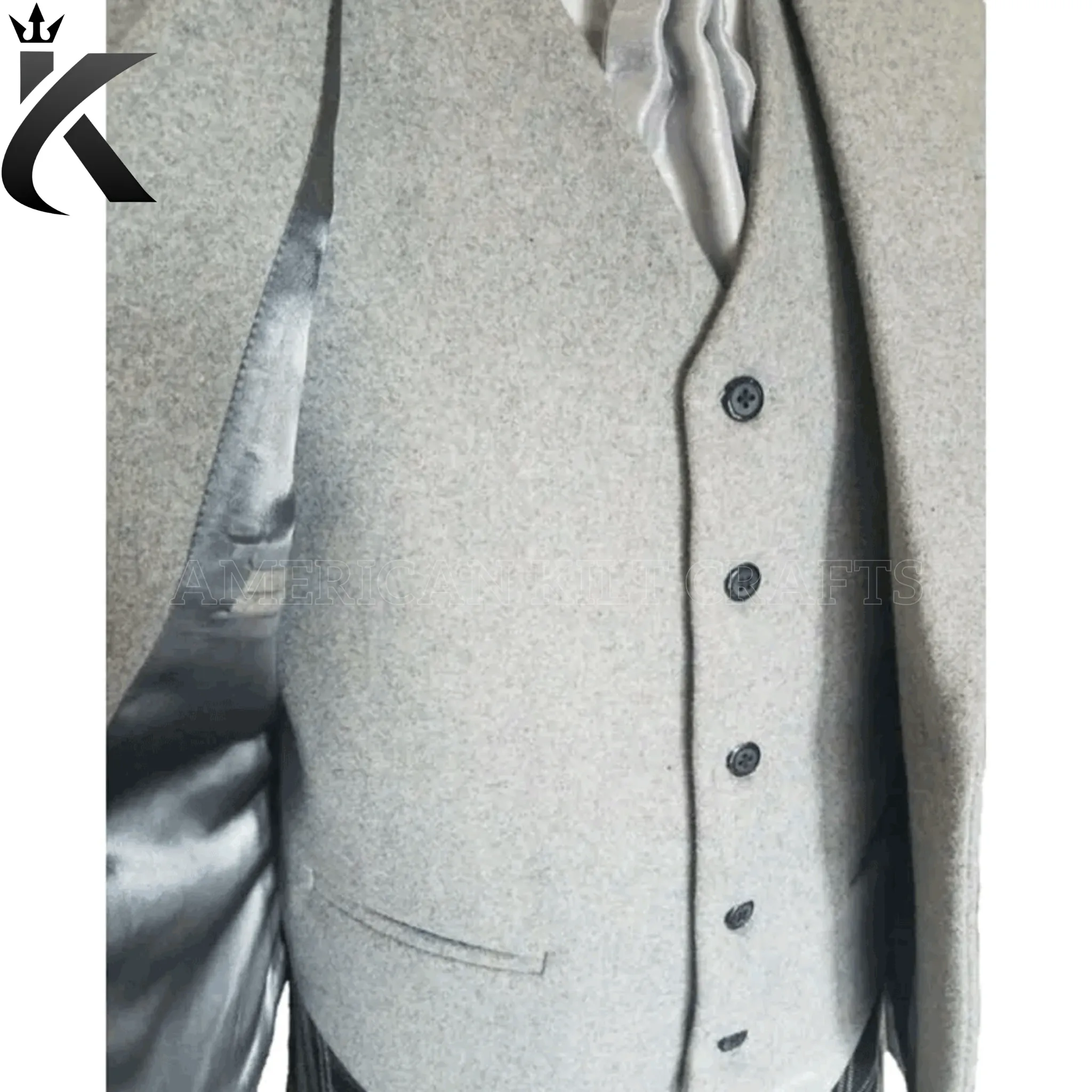 Light Grey Argyll Jacket - American Kilt Crafts