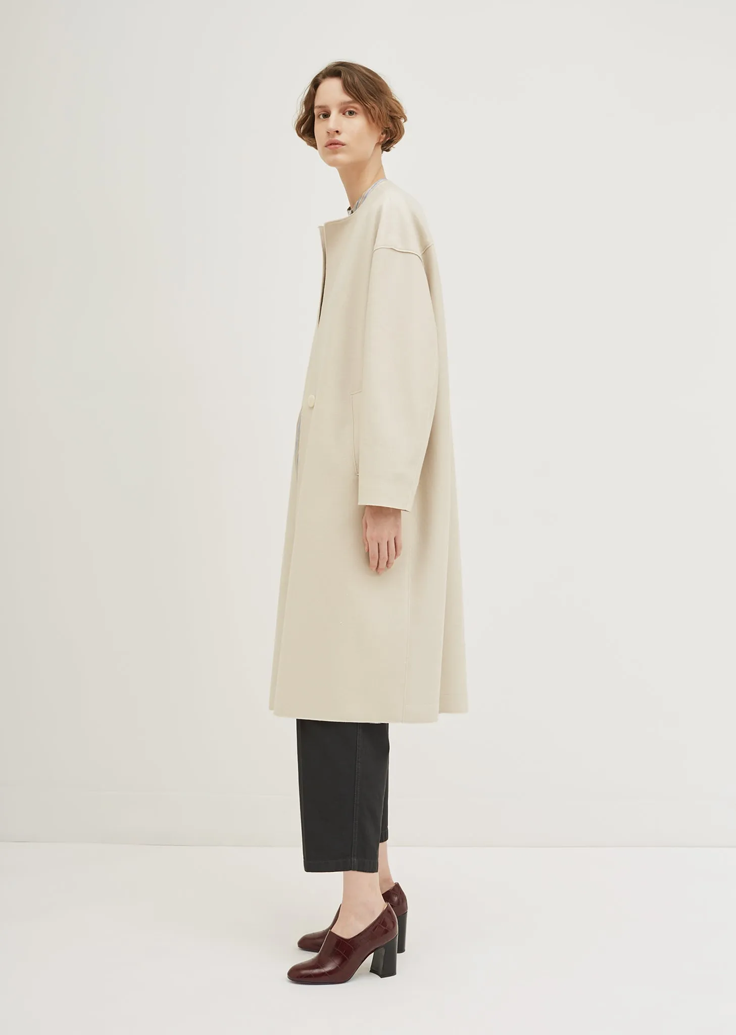 Light Wool Oversized Long Coat