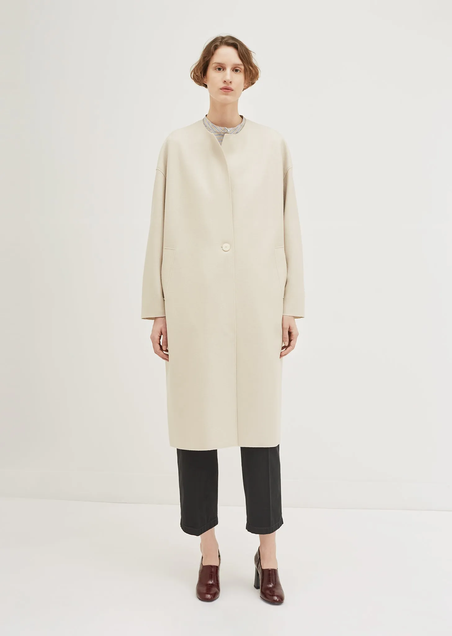 Light Wool Oversized Long Coat