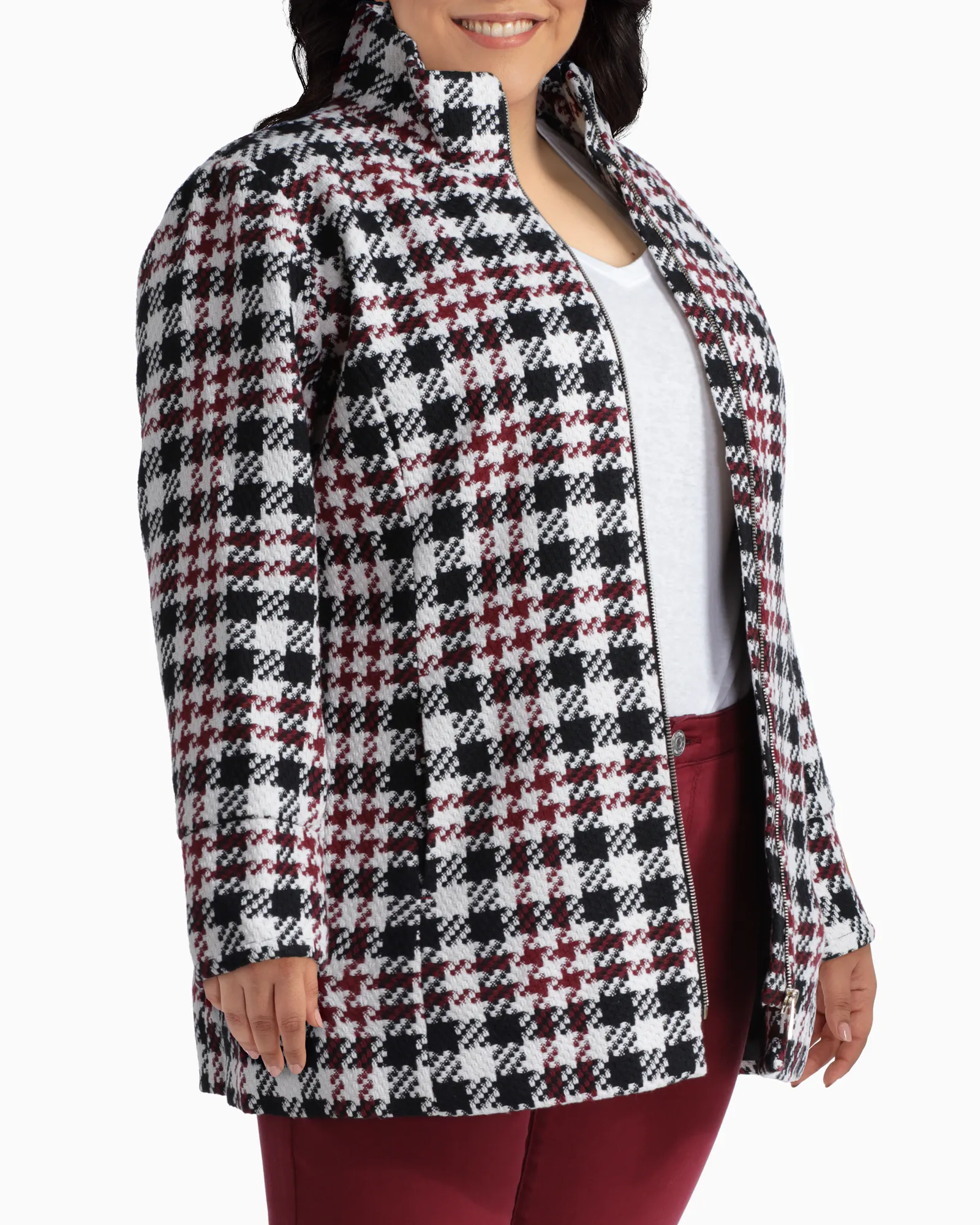 Lithgow Statement Coat | Black / Burgundy