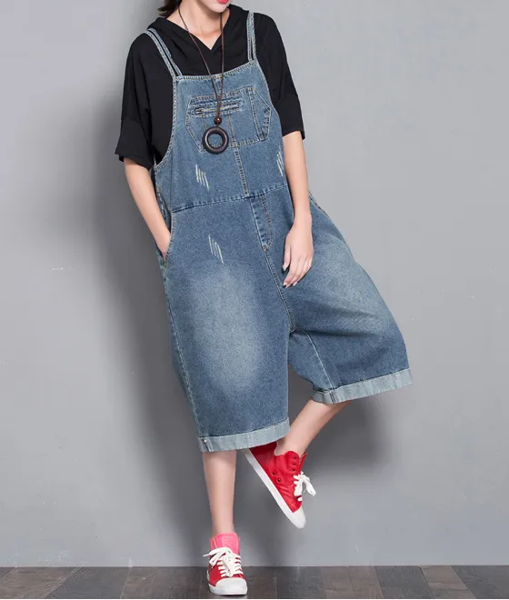 Loose Denim Casual Spring Denim Overall Women Jumpsuits  QYCQ32