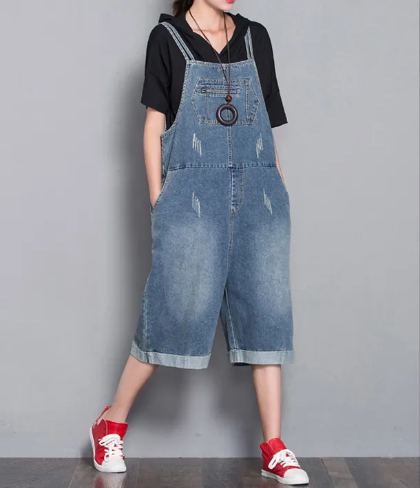 Loose Denim Casual Spring Denim Overall Women Jumpsuits  QYCQ32