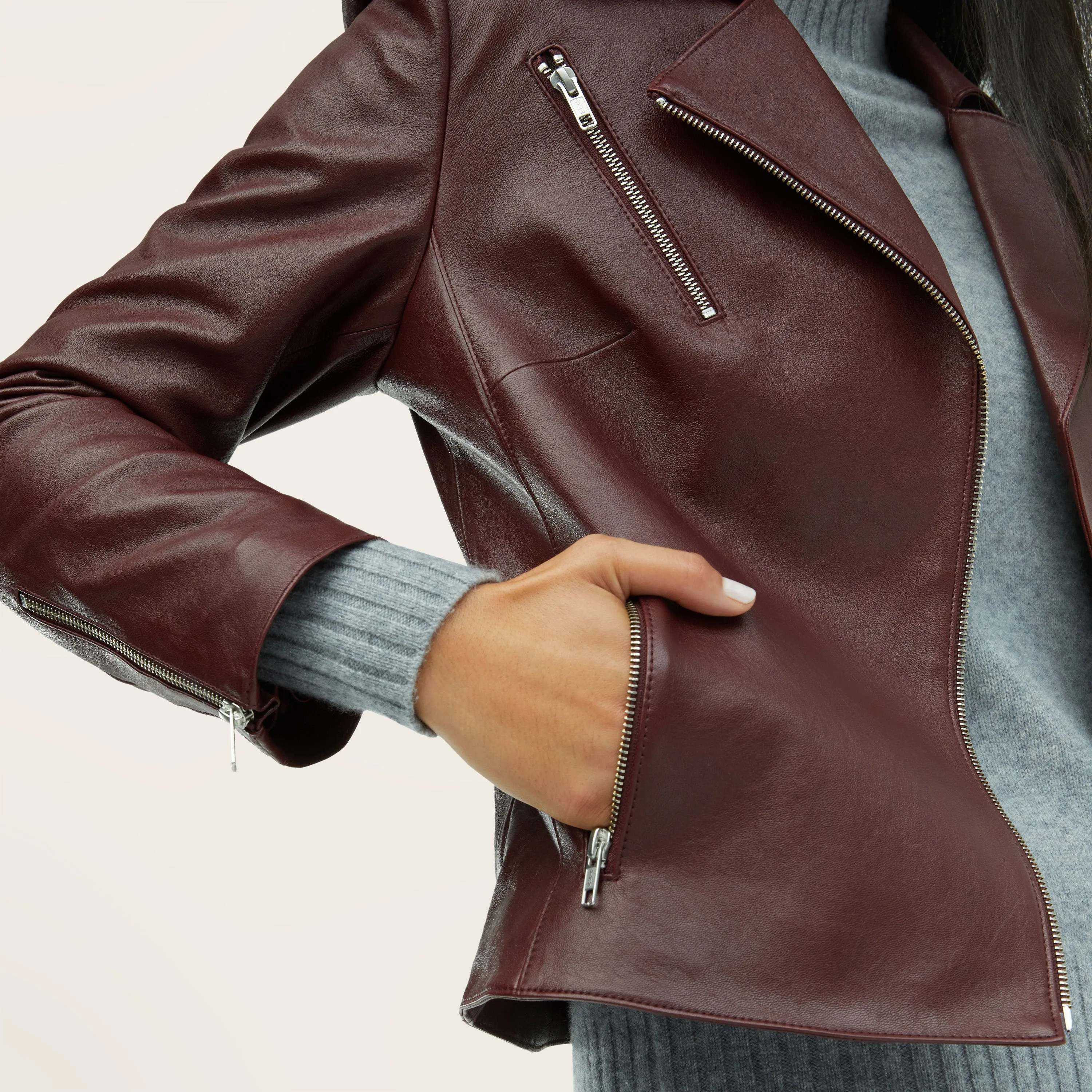 Lou Lightweight Lambskin Leather Jacket