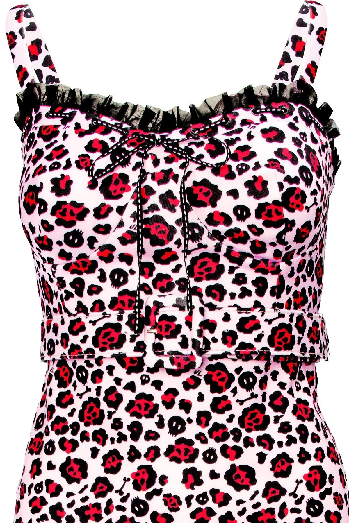 Love Bites Pencil Dress - Pink Leopard Print