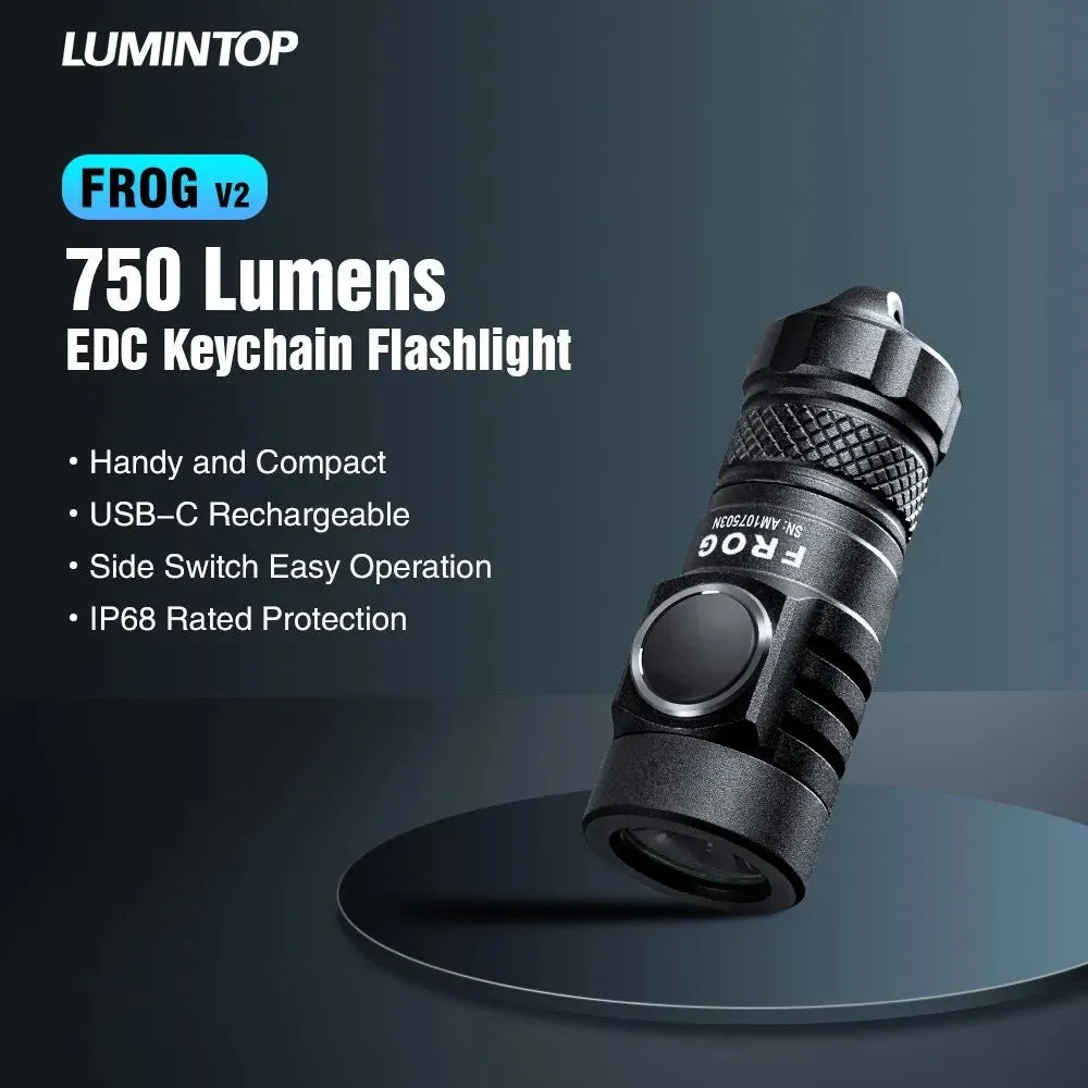 Lumintop Frog 2.0 600 / 750 Lumen Ultra-Tiny Lightweight USB-C Rechargeable Keychain LED Flashlight