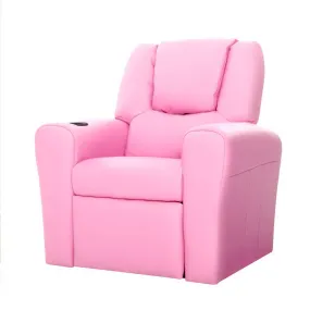 Luxury Kids Recliner Sofa Children Lounge Chair Couch PU Armchair PINK