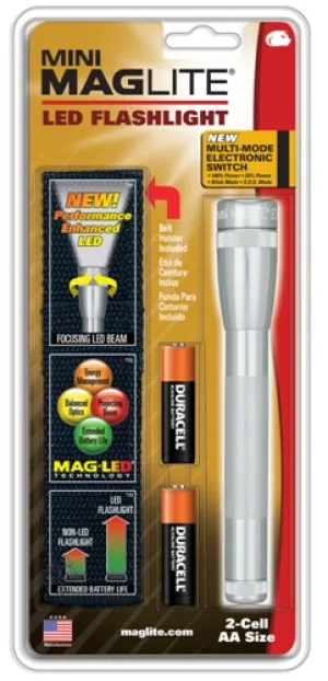 Maglite 2 AA Silver LED w- Nylon Sheath