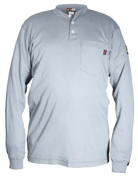 MCR Safety FR Long Sleeve Henley Gray L