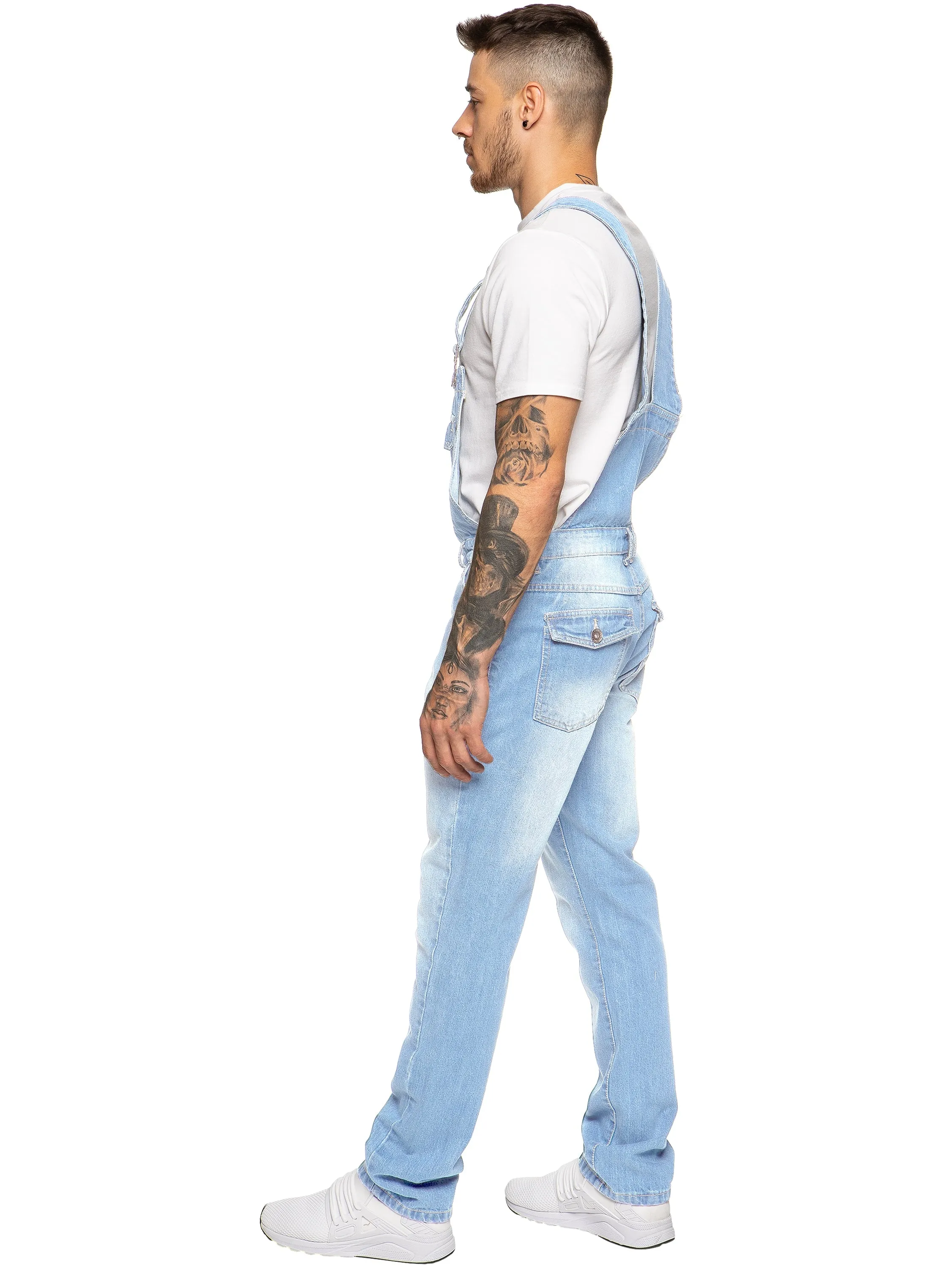 Mens Fashionable Denim Overall Dungarees  | Enzo Designer Menswear