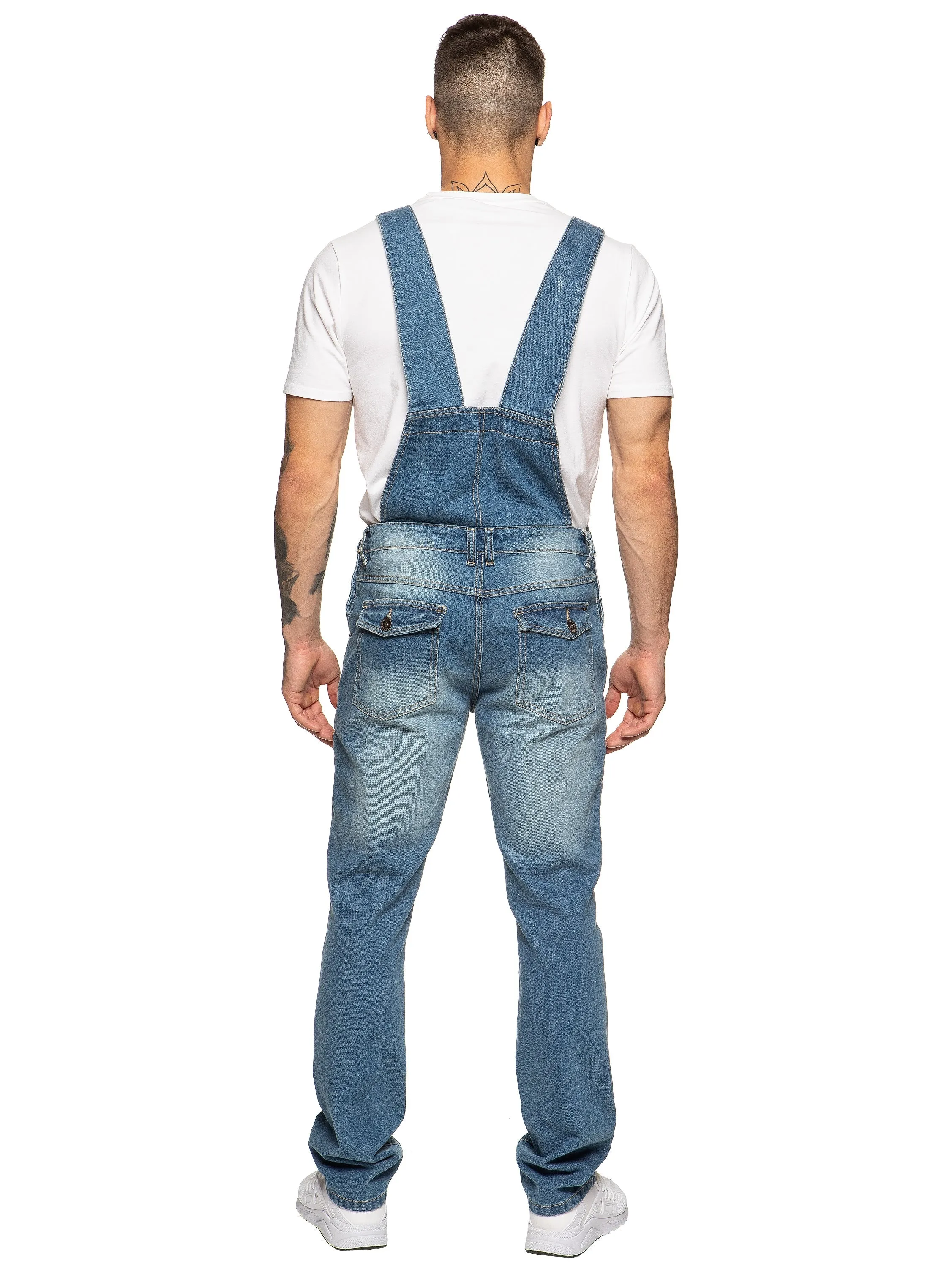 Mens Fashionable Denim Overall Dungarees  | Enzo Designer Menswear