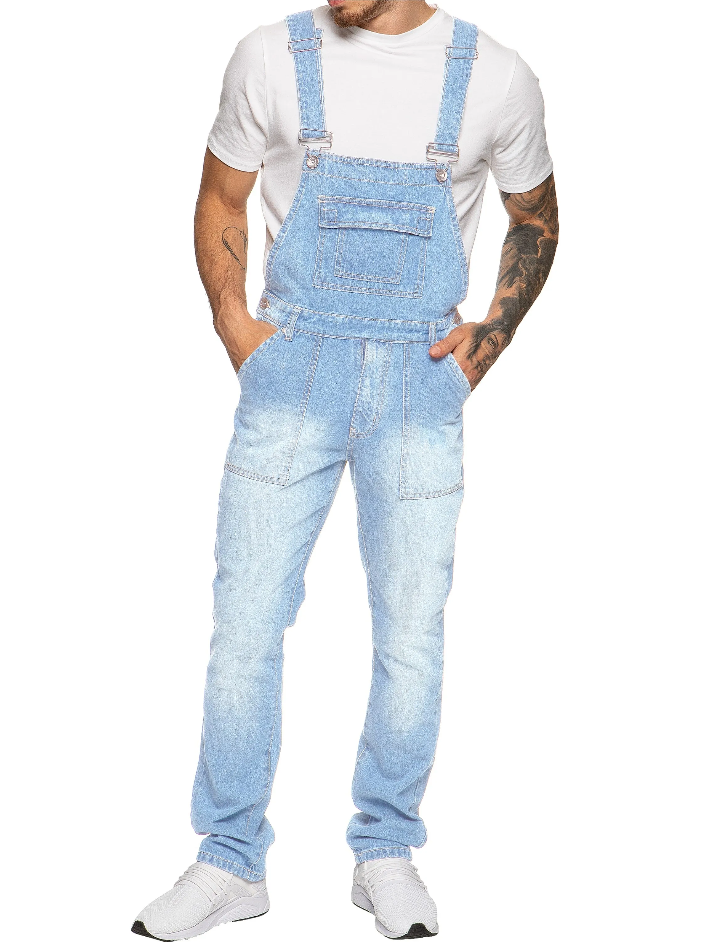 Mens Fashionable Denim Overall Dungarees  | Enzo Designer Menswear