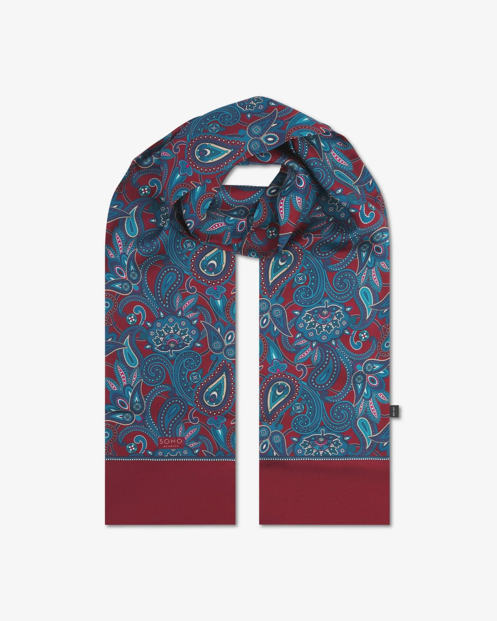 Men's Silk Paisley Scarf in Rust - The Windermere