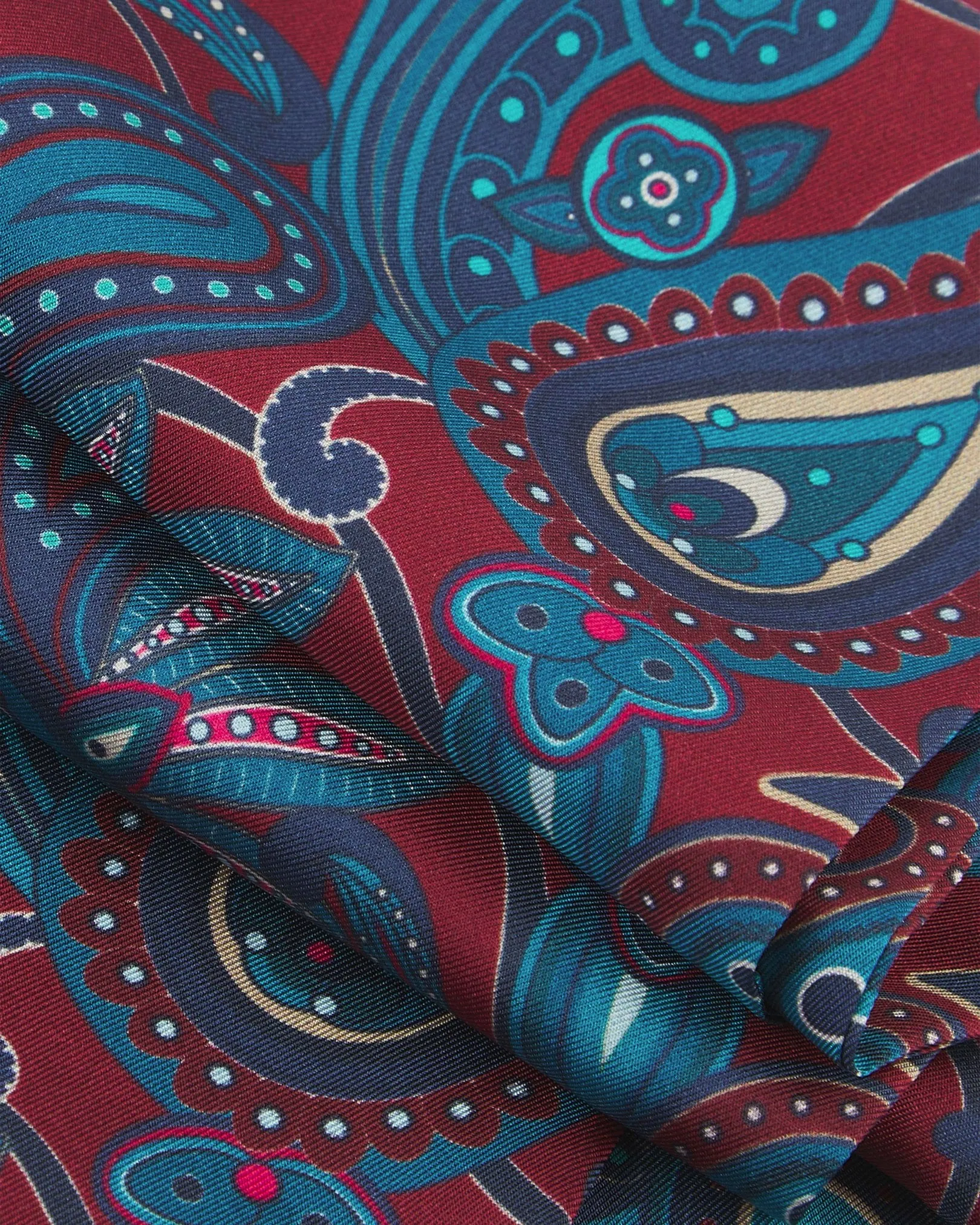 Men's Silk Paisley Scarf in Rust - The Windermere