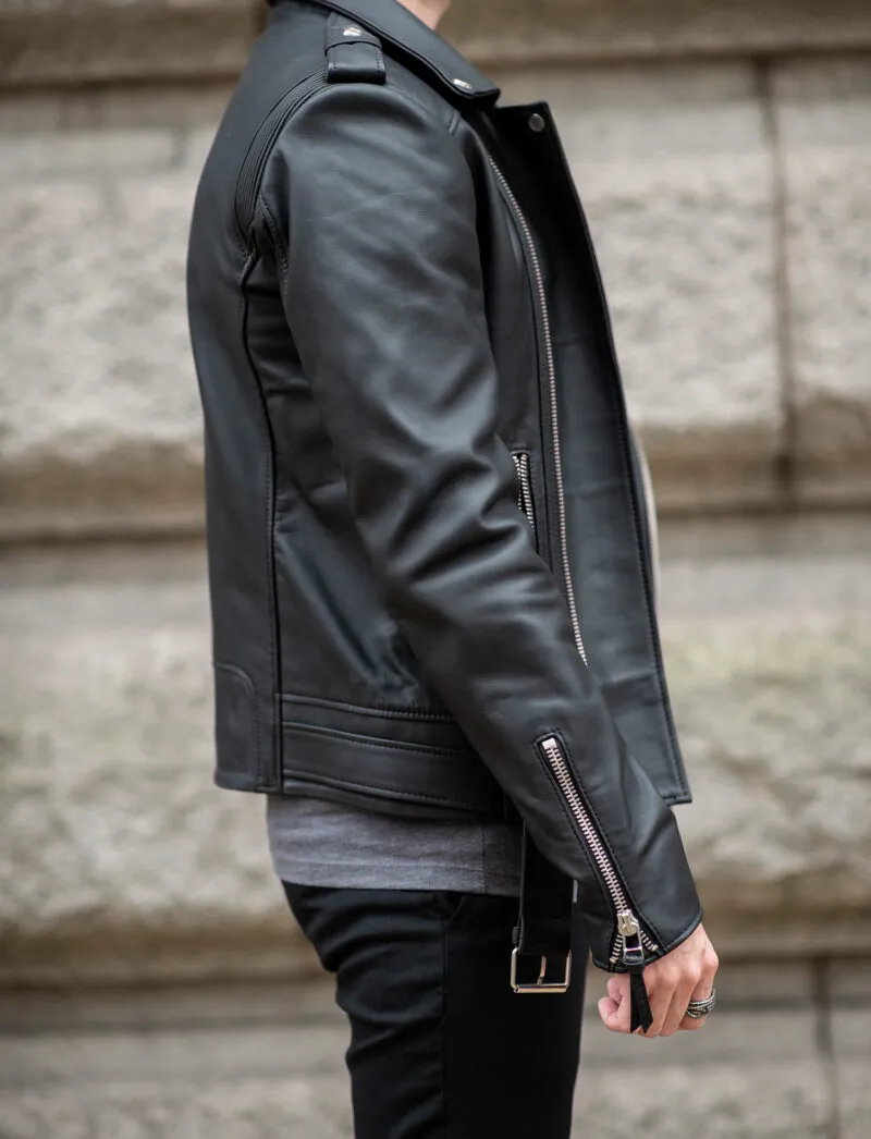 Men's Slim Fit Biker Genuine Leather Jacket