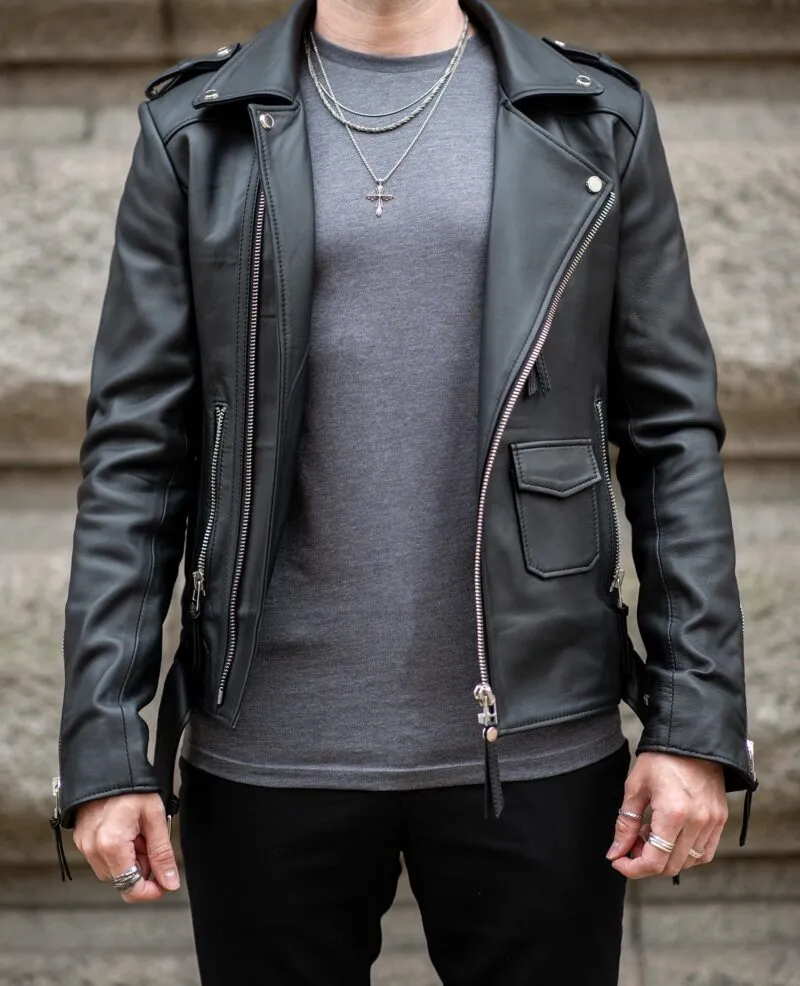 Men's Slim Fit Biker Genuine Leather Jacket