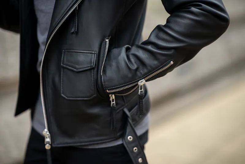 Men's Slim Fit Biker Genuine Leather Jacket