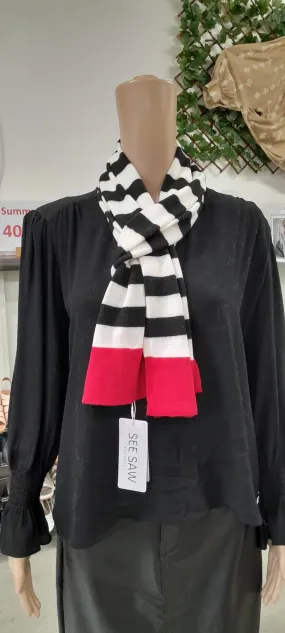 Merino Block Colour Scarf - Black & White