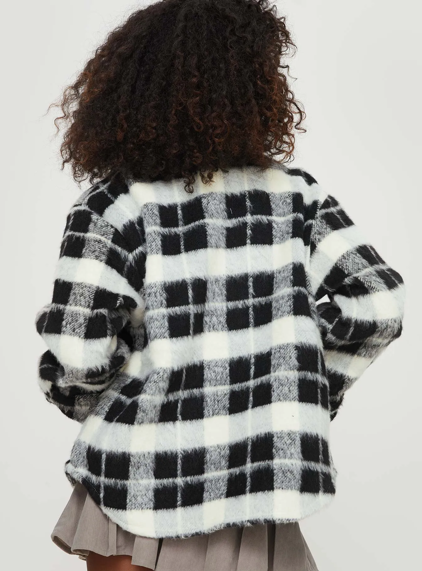 Milane Plaid Shacket Black / White