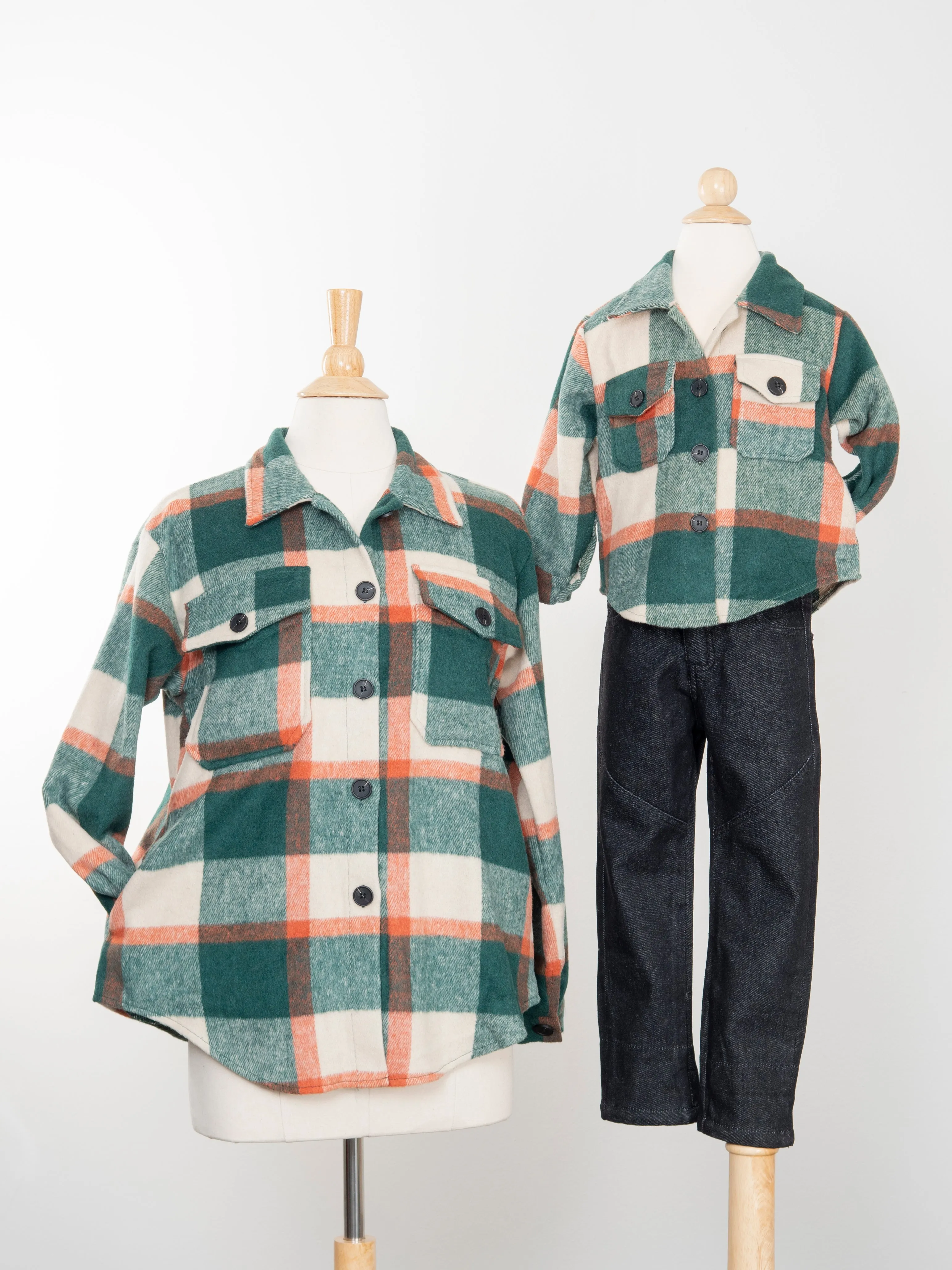 Mom & Me Hunter Green Plaid Flannel - Restocked!