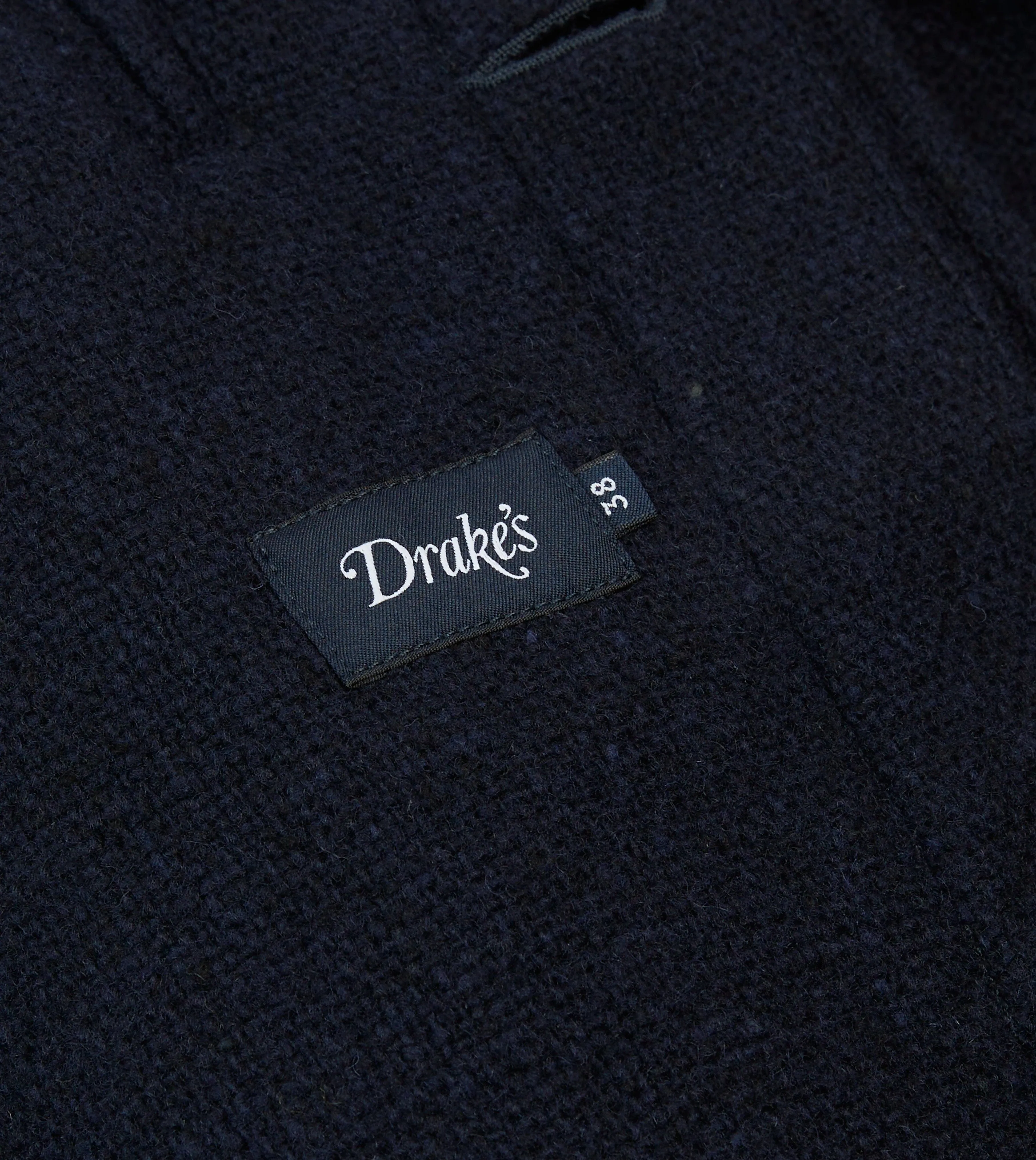 Navy Donegal Wool Raglan Coat