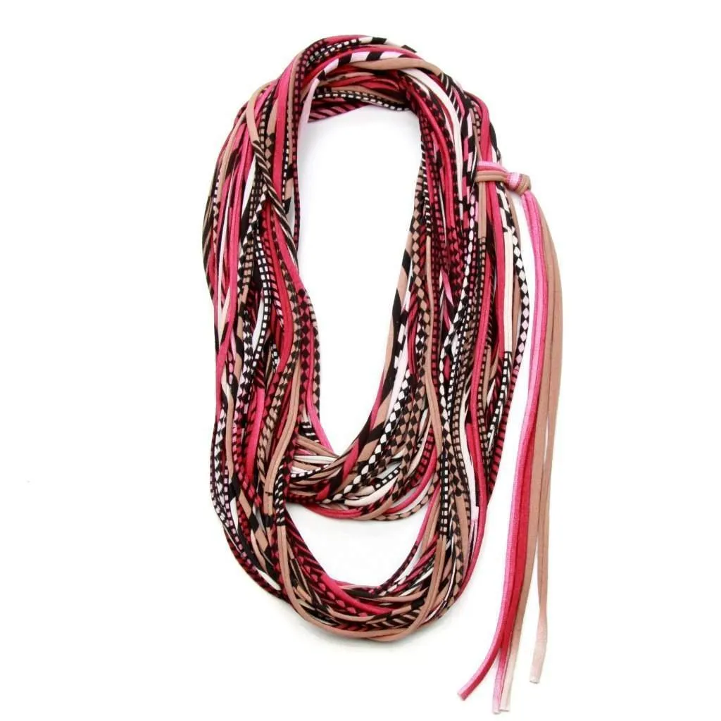 Necklush Infinity Scarf / Burgundy & Light Brown / Unisex