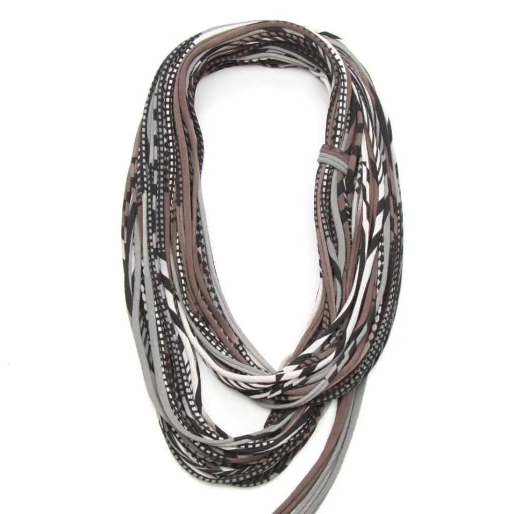 Necklush Infinity Scarf / Grey & Brown / Unisex