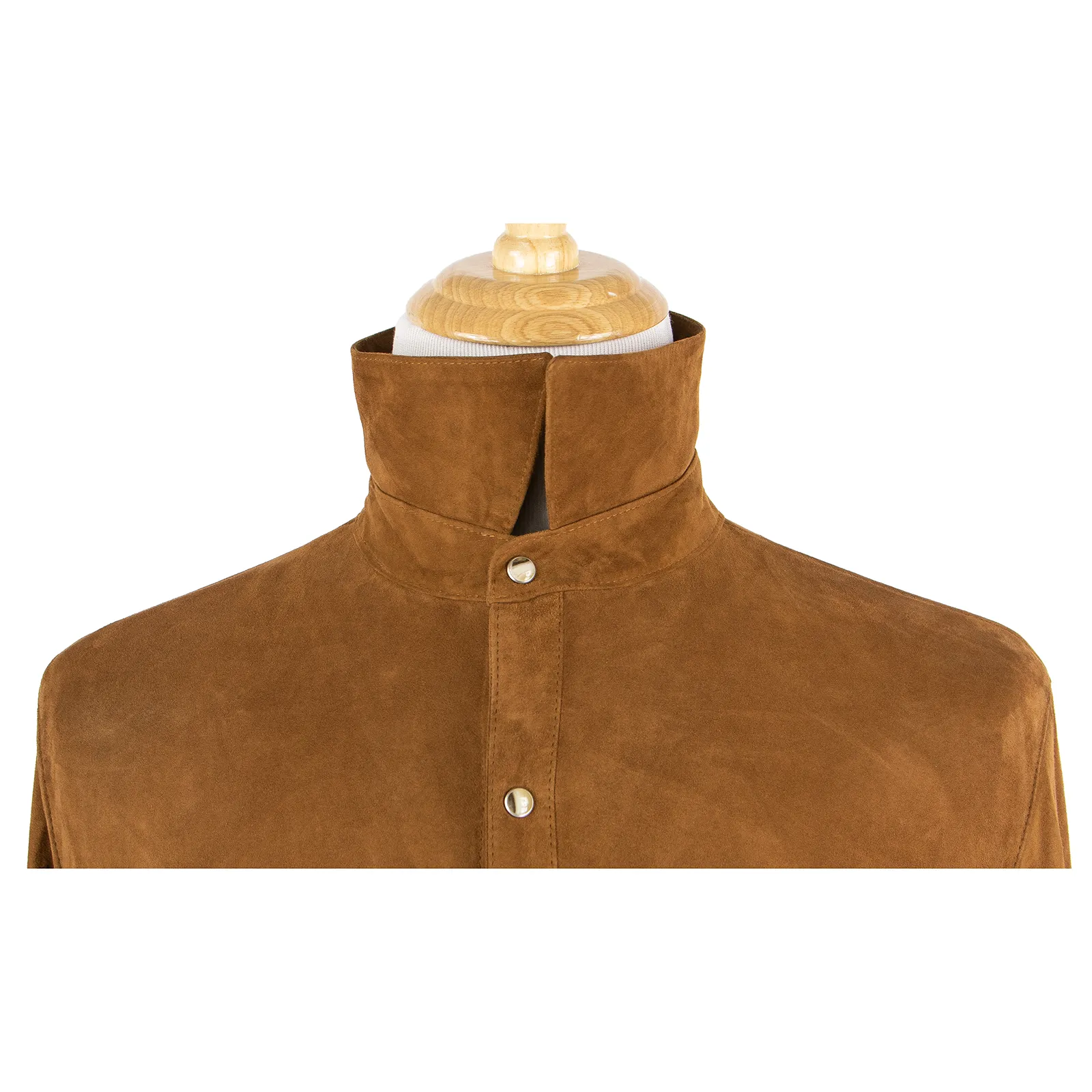 NWT Schiatti Cider Brown Suede Leather Unstructured Shacket Shirt Jacket