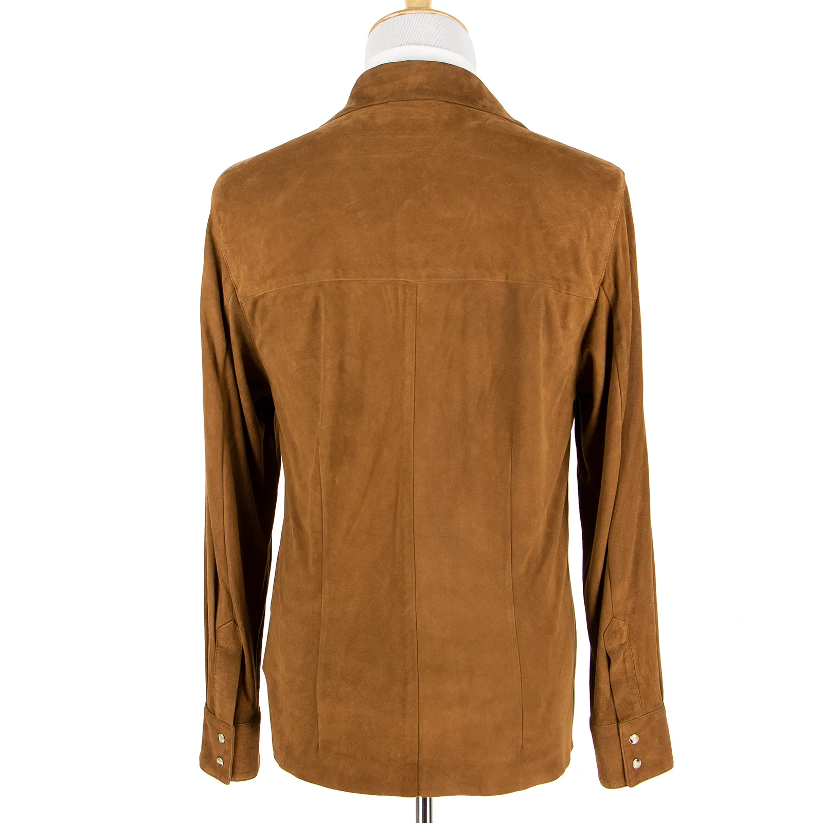 NWT Schiatti Cider Brown Suede Leather Unstructured Shacket Shirt Jacket