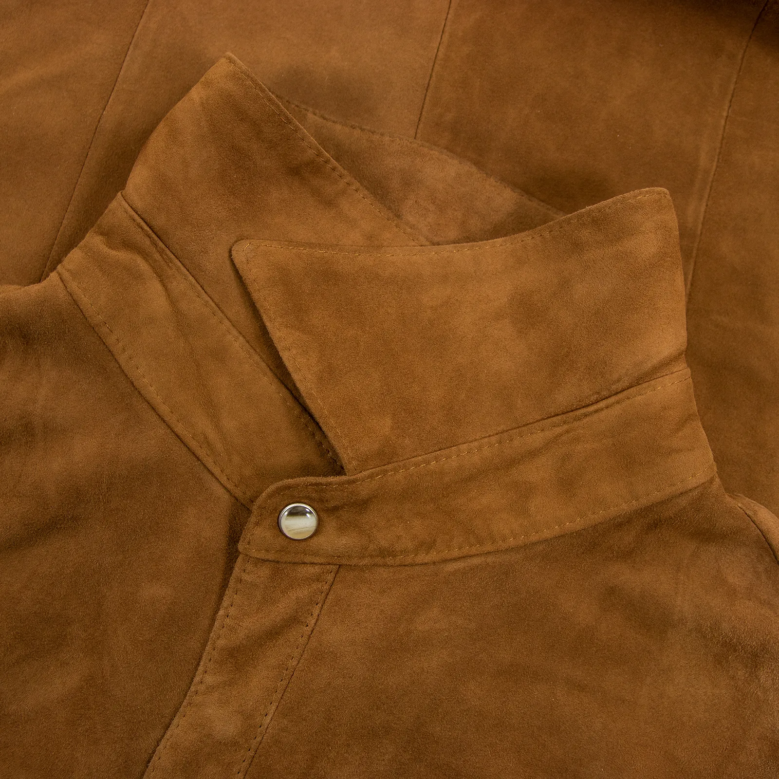 NWT Schiatti Cider Brown Suede Leather Unstructured Shacket Shirt Jacket