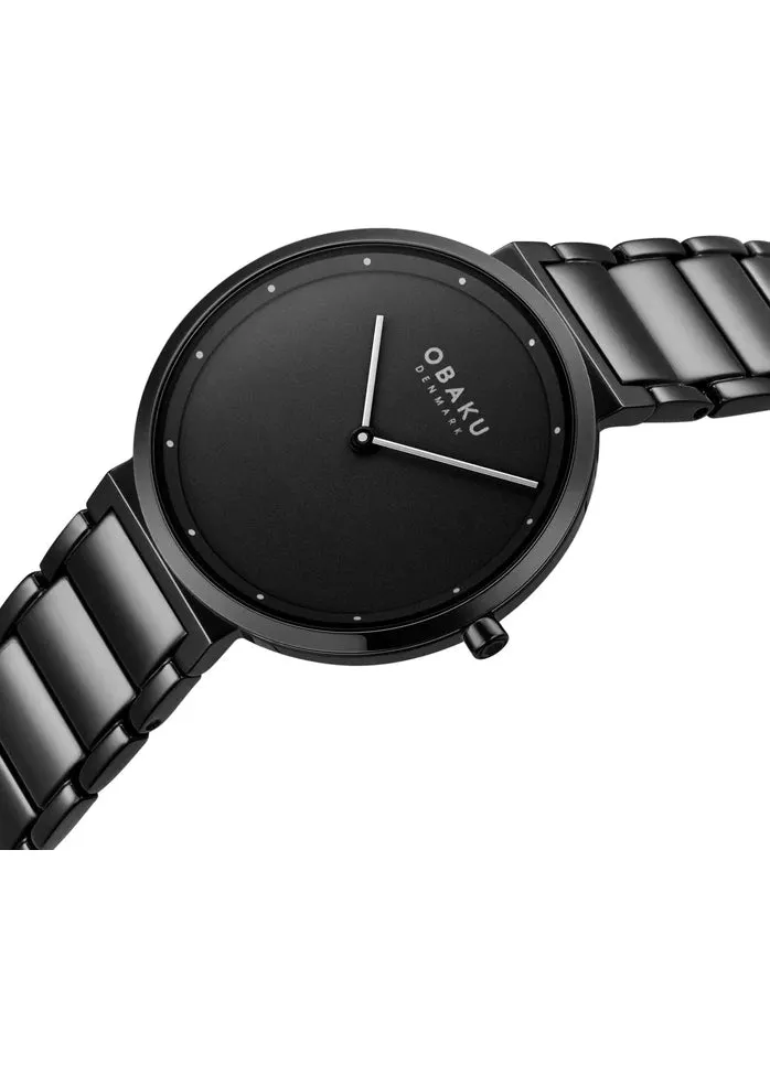 OBAKU KLIP LILLIE-DARK BLACK BRACELET BLACK DIAL V258LXBBSB