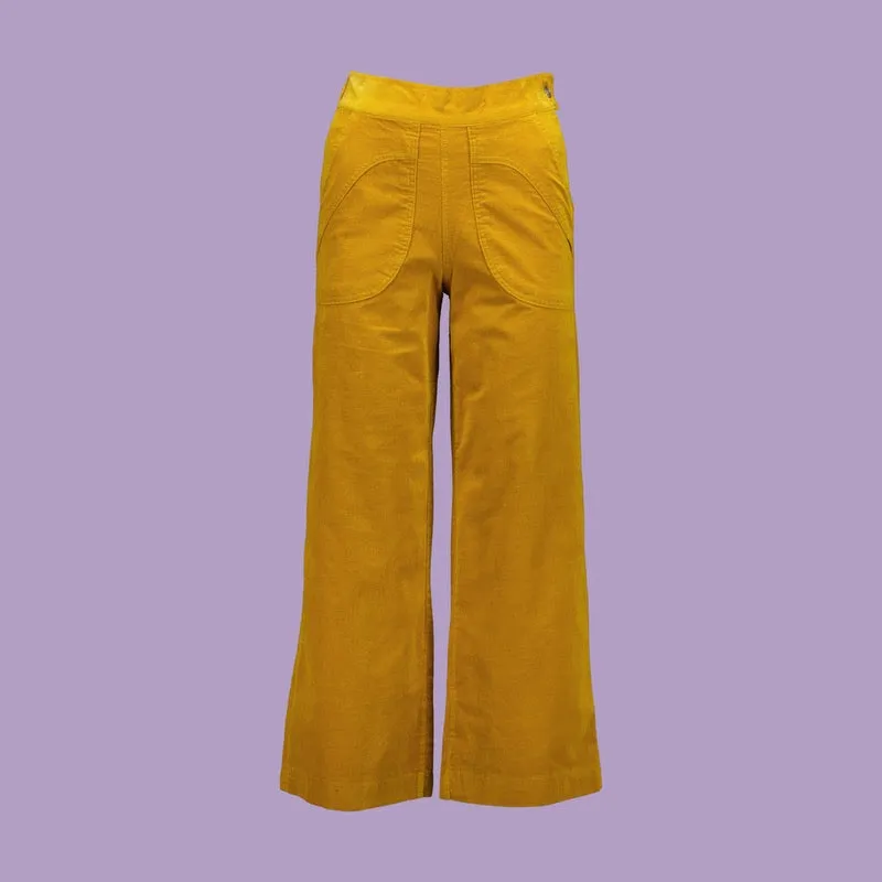 Olga de Polga Peggy Fine Cord Pants - Mustard Yellow