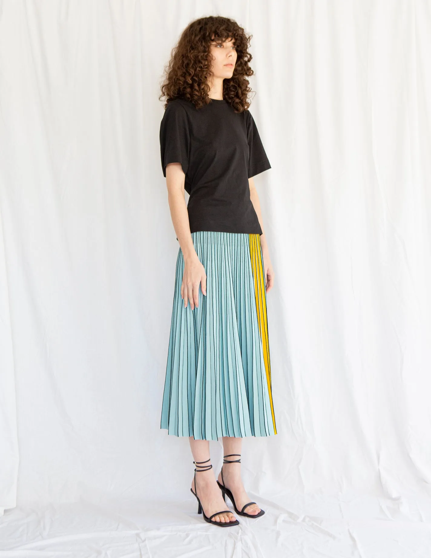 Organic Boxy Belted TShirt in Black