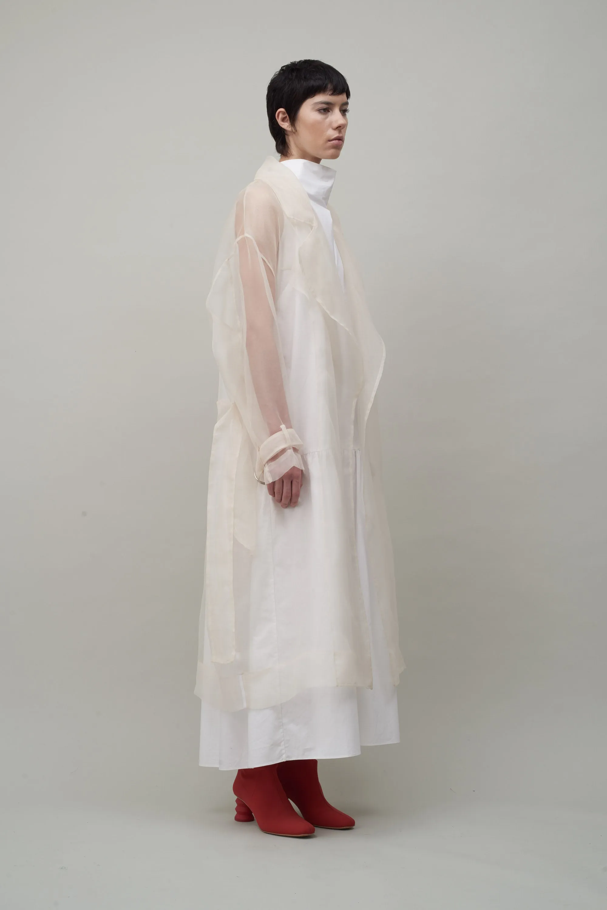 OVERSIZE ORGANZA TRENCH - NUDE