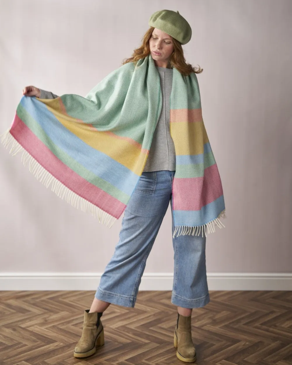 Oversized Blanket Scarf: Sorbet Stripe