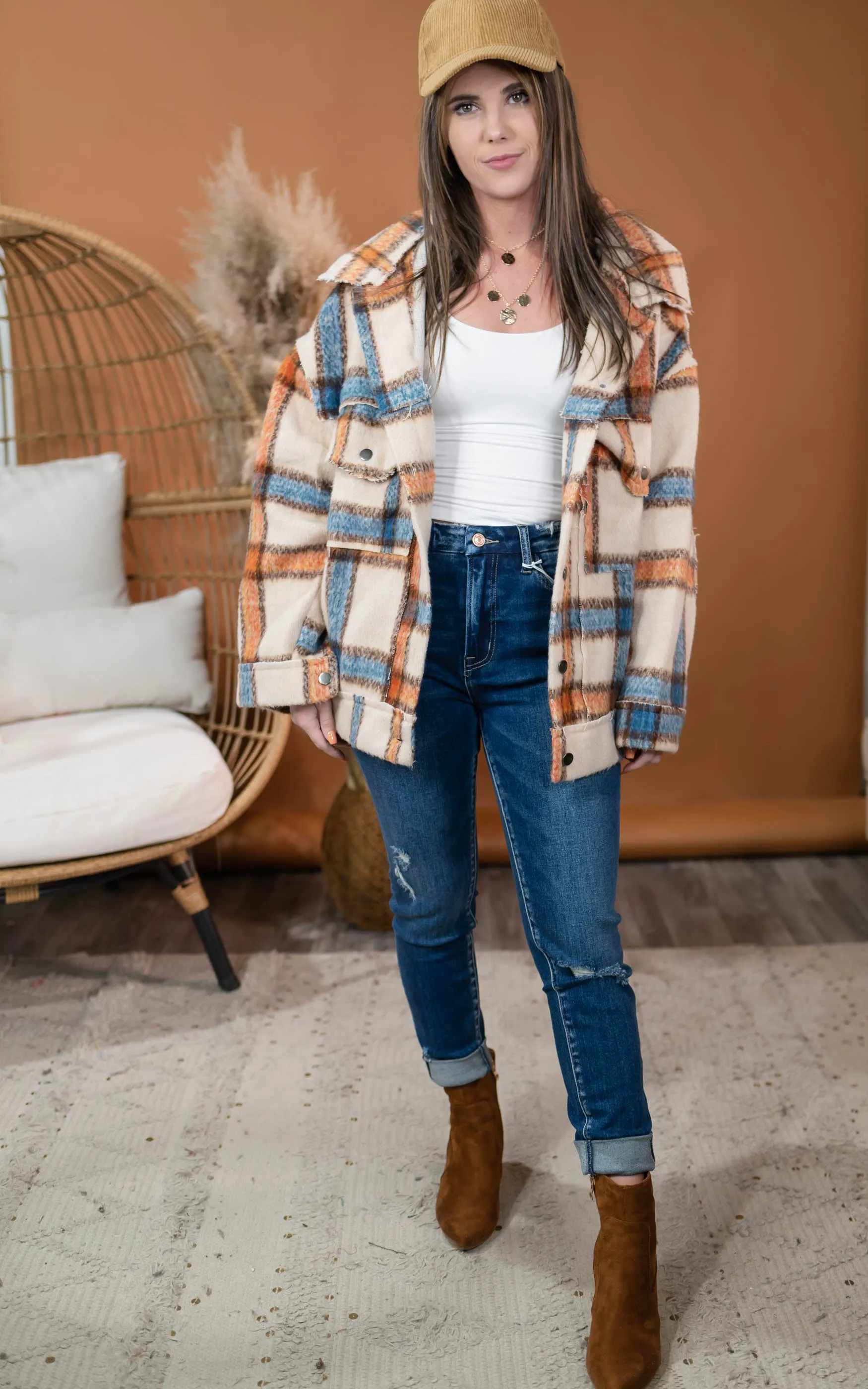 Oversized Plaid Jacket - POL - Final Sale