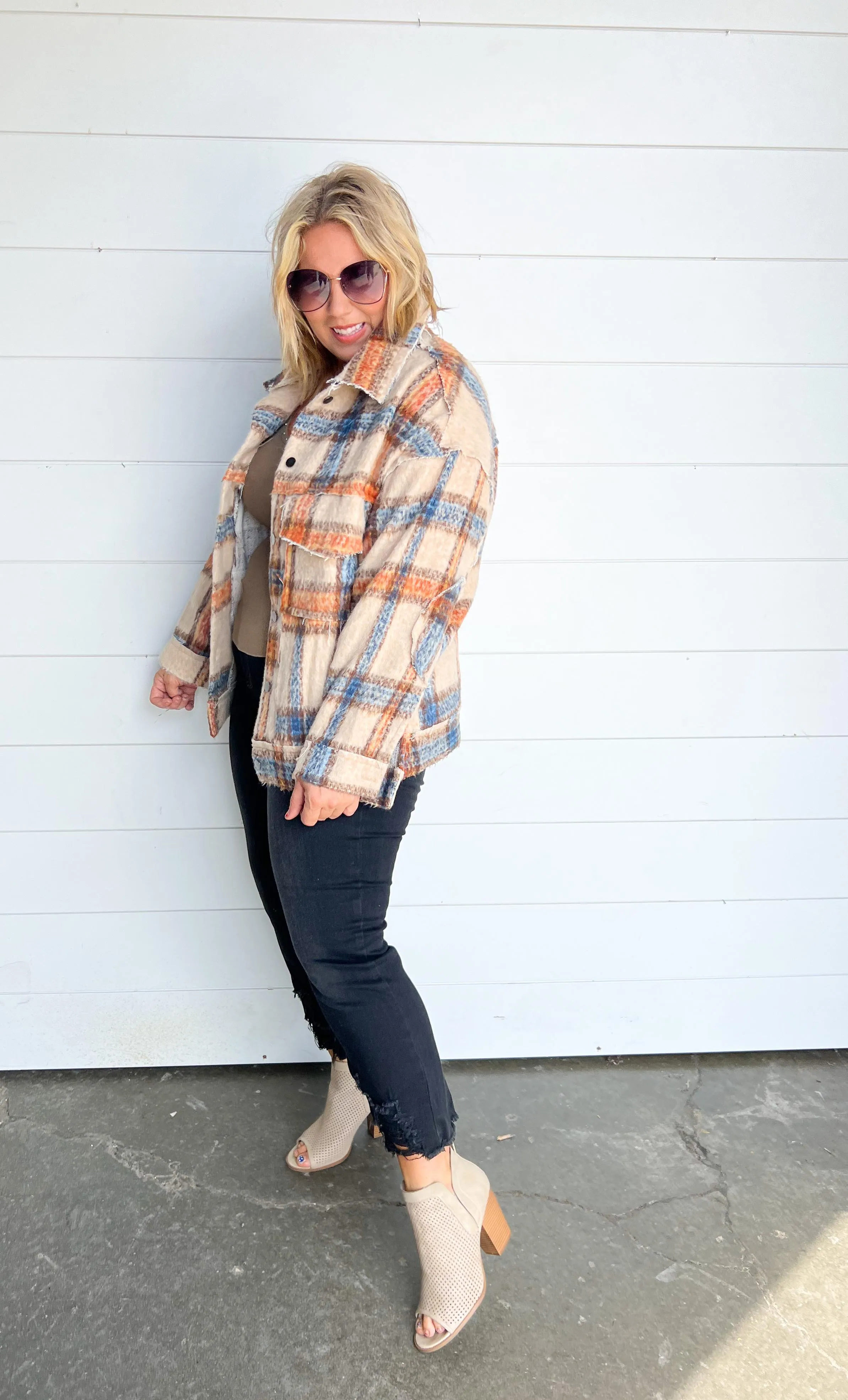 Oversized Plaid Jacket - POL - Final Sale