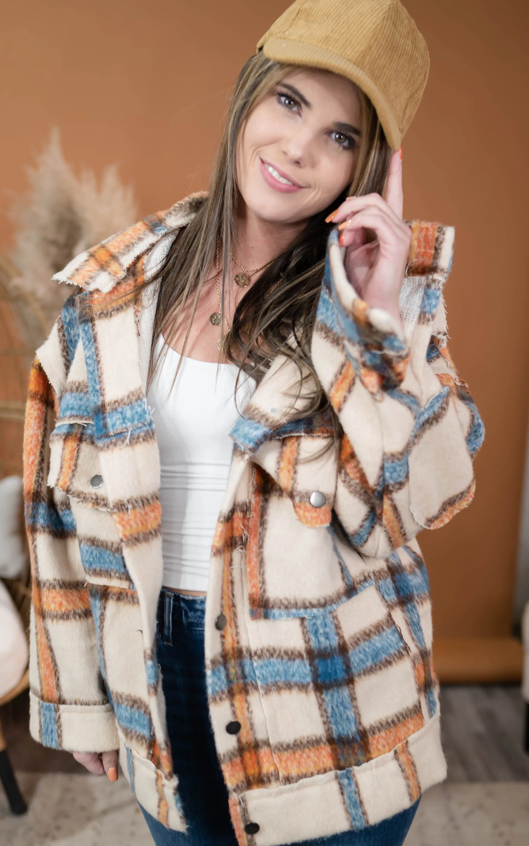 Oversized Plaid Jacket - POL - Final Sale