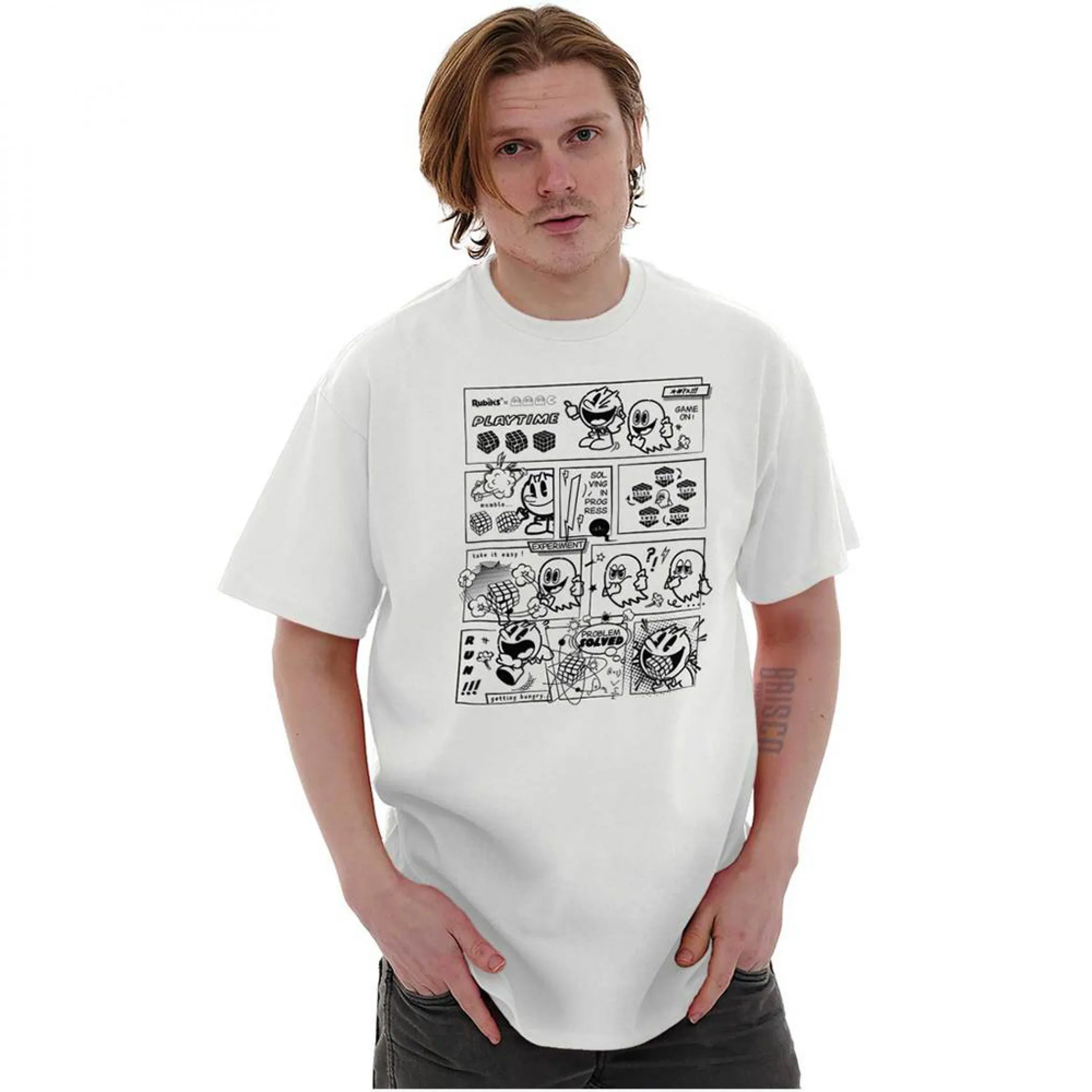 Pac-Man Game Pac-Man And Ghosts Comic Game On T-Shirt