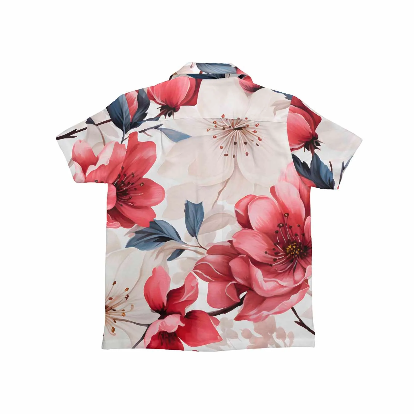 Pink Floral  Little Boys Hawaiian Shirt