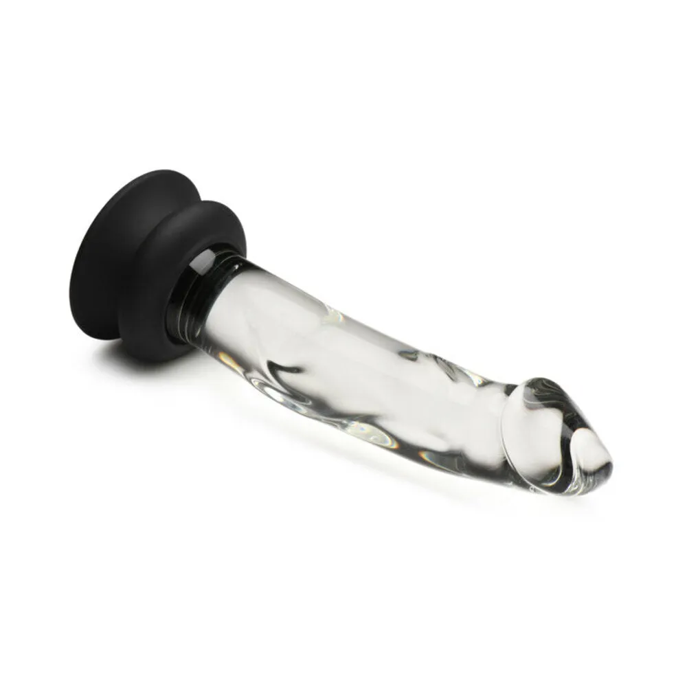 Pleasure Crystals 7.6 in. Glass Dildo with Silicone Base