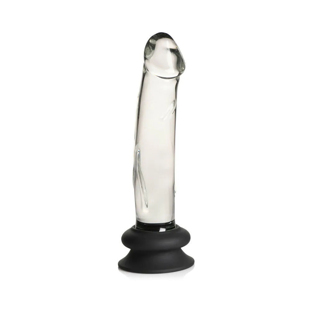 Pleasure Crystals 7.6 in. Glass Dildo with Silicone Base