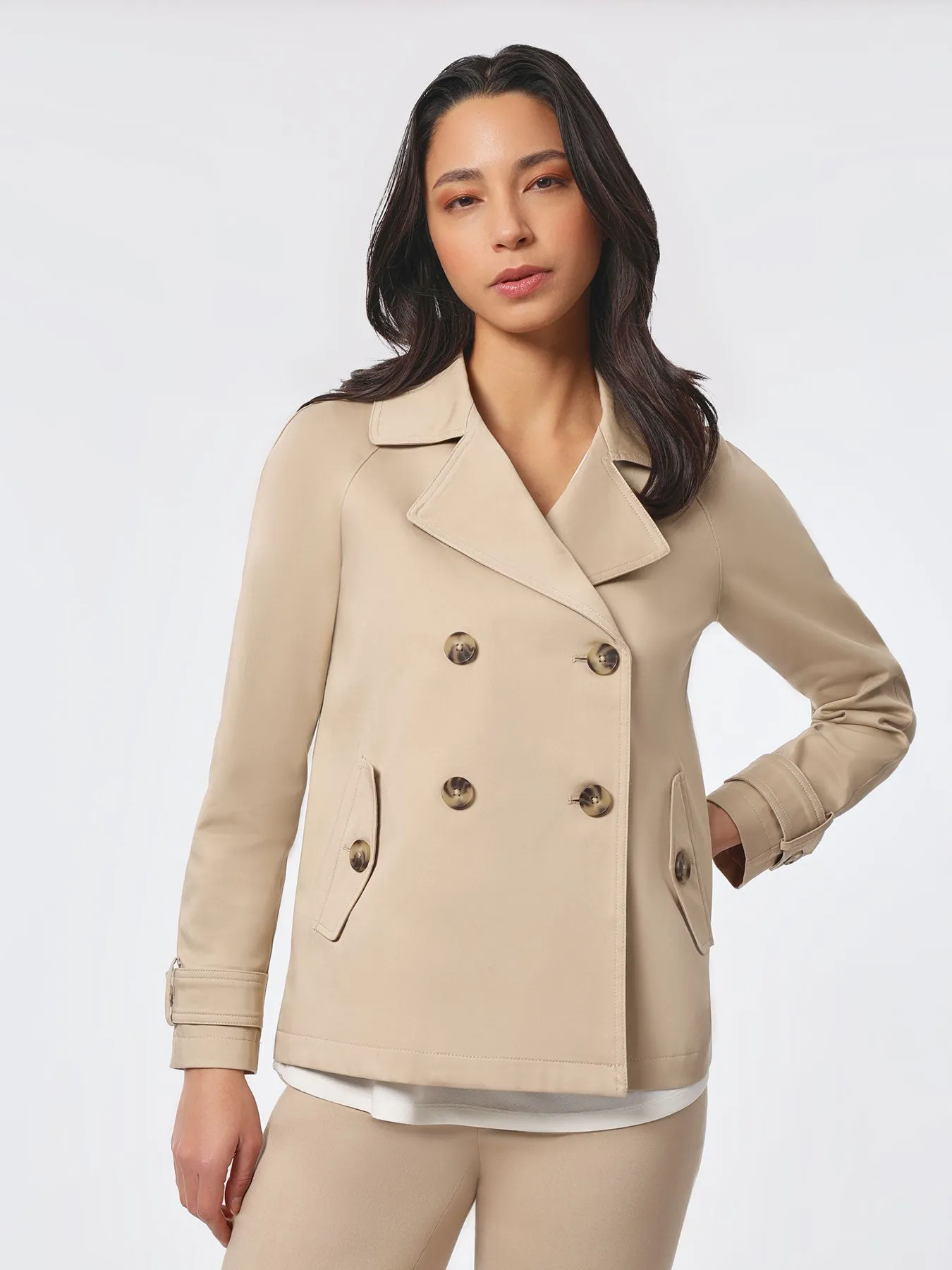 Plus Size Double-Breasted Trench Coat